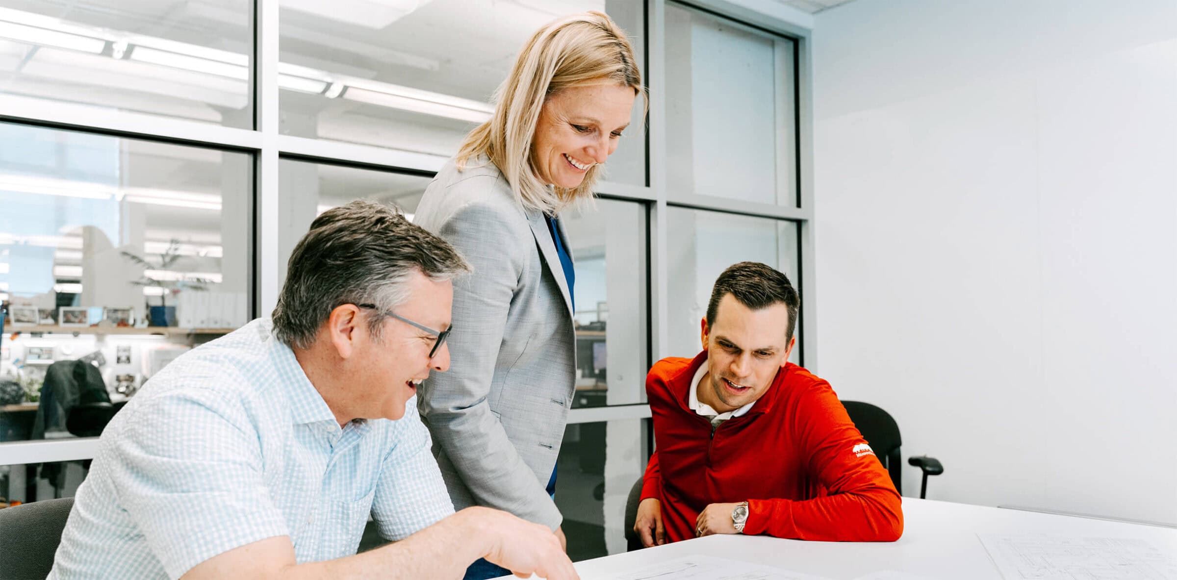 Team members around a table