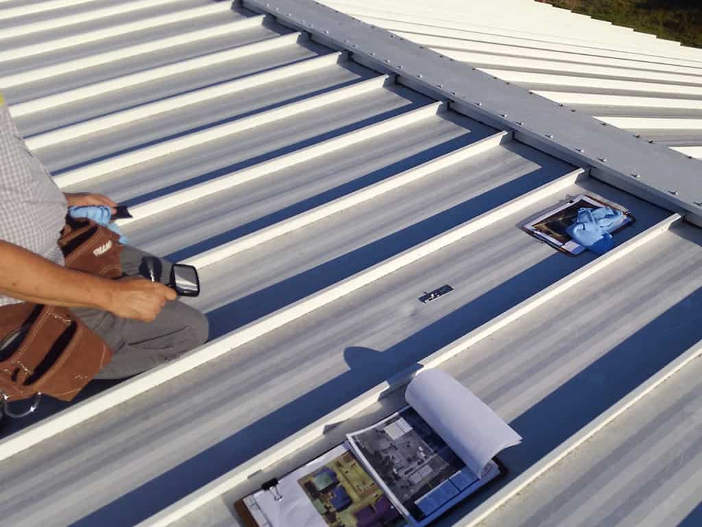 detailed roof inspections of Kynar 500 coated roof panels