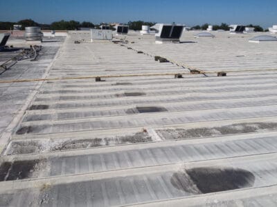 water damage on roof