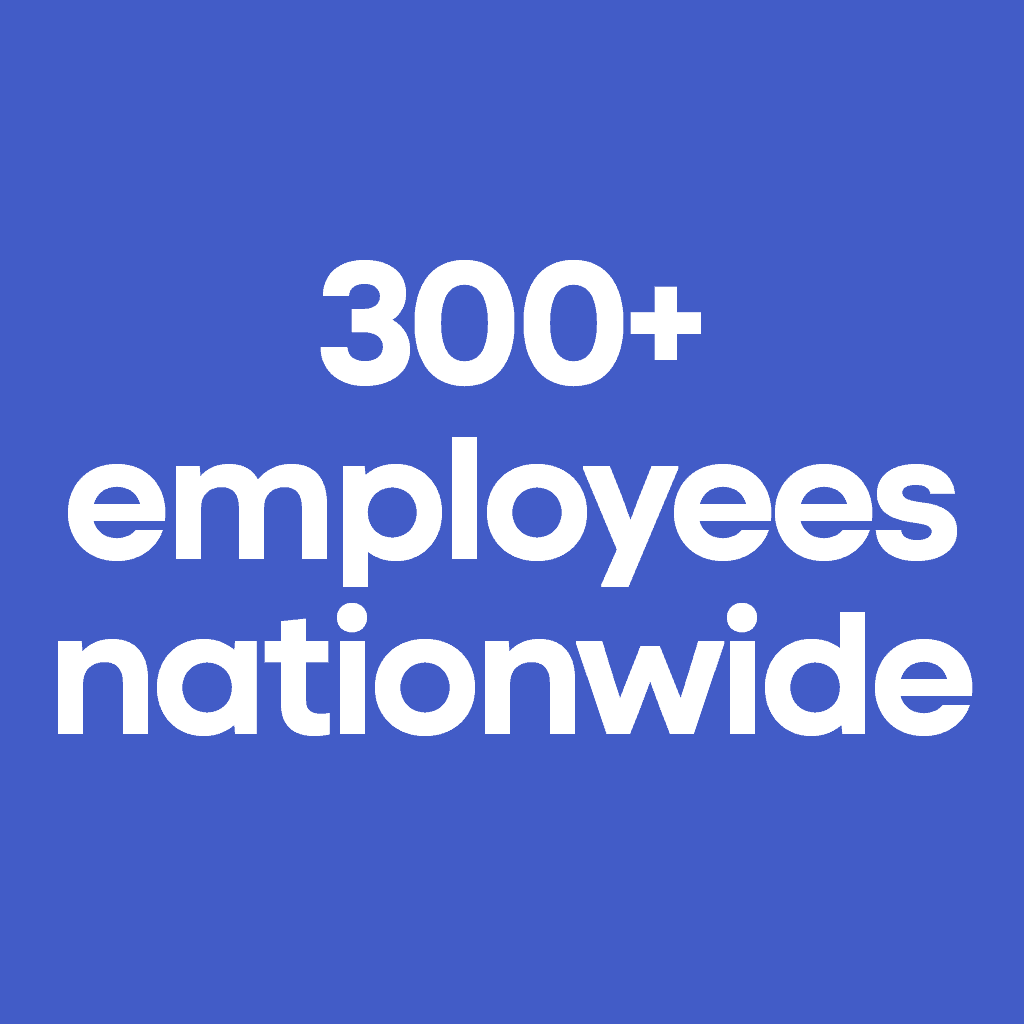 300+ employees